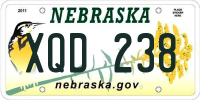 NE license plate XQD238