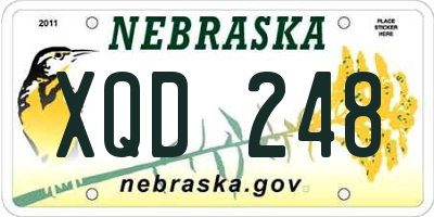 NE license plate XQD248
