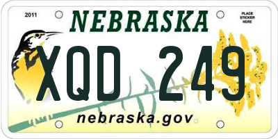 NE license plate XQD249