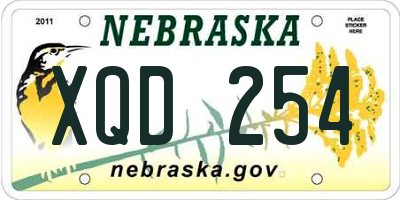NE license plate XQD254