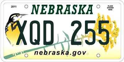 NE license plate XQD255