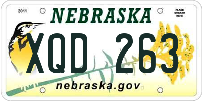 NE license plate XQD263