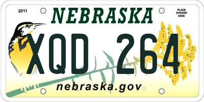 NE license plate XQD264