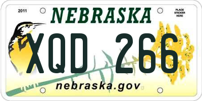 NE license plate XQD266