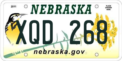 NE license plate XQD268