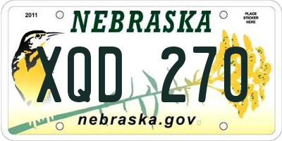 NE license plate XQD270