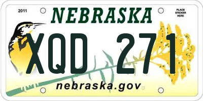 NE license plate XQD271