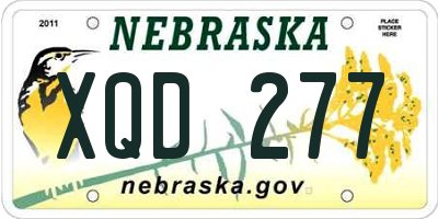 NE license plate XQD277