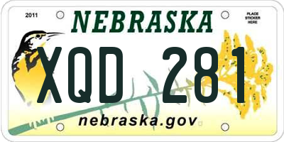 NE license plate XQD281