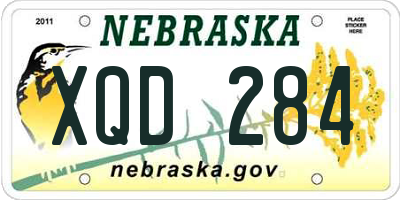 NE license plate XQD284