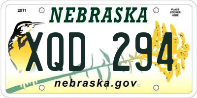 NE license plate XQD294