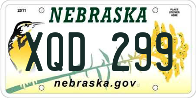 NE license plate XQD299