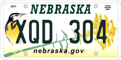 NE license plate XQD304