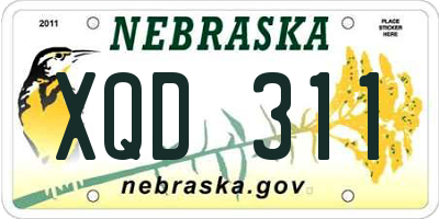 NE license plate XQD311