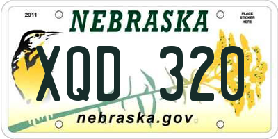 NE license plate XQD320