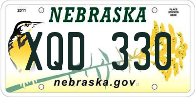 NE license plate XQD330