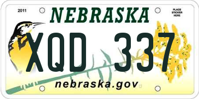 NE license plate XQD337