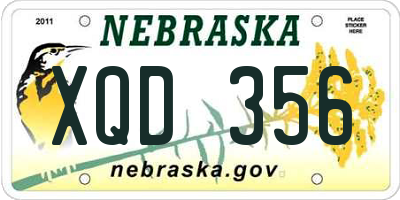 NE license plate XQD356
