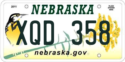 NE license plate XQD358