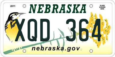 NE license plate XQD364