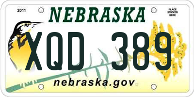 NE license plate XQD389