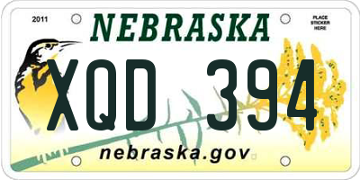 NE license plate XQD394