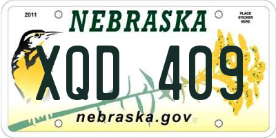 NE license plate XQD409