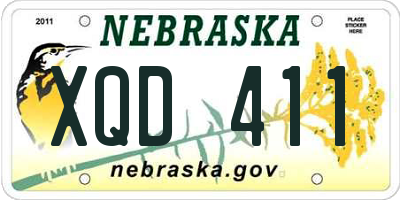 NE license plate XQD411