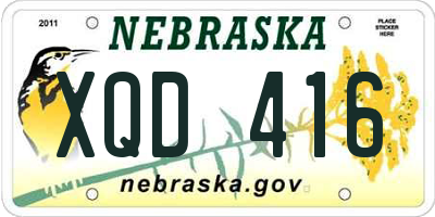 NE license plate XQD416