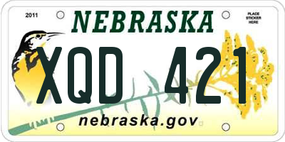 NE license plate XQD421