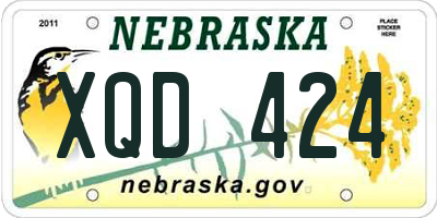 NE license plate XQD424