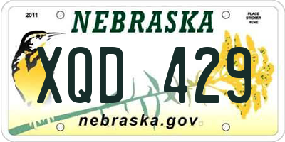 NE license plate XQD429