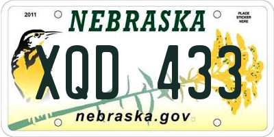 NE license plate XQD433