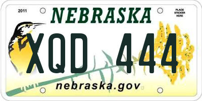 NE license plate XQD444