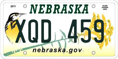 NE license plate XQD459