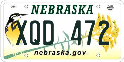 NE license plate XQD472