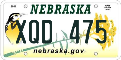 NE license plate XQD475