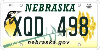NE license plate XQD498