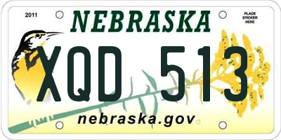 NE license plate XQD513