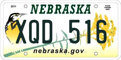 NE license plate XQD516
