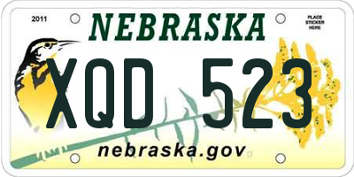 NE license plate XQD523