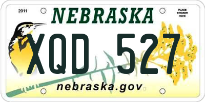 NE license plate XQD527
