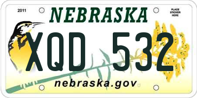 NE license plate XQD532