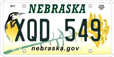 NE license plate XQD549