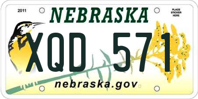 NE license plate XQD571