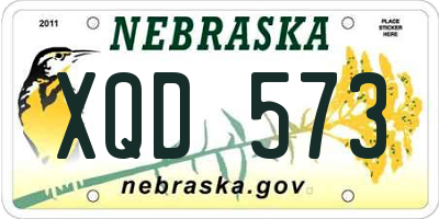 NE license plate XQD573