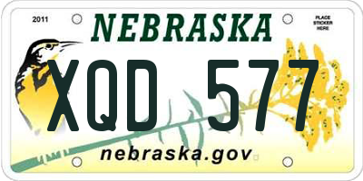 NE license plate XQD577