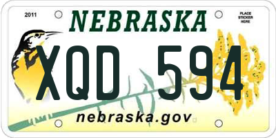 NE license plate XQD594