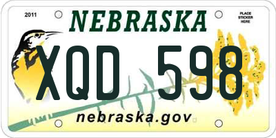 NE license plate XQD598