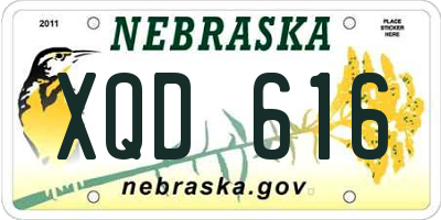 NE license plate XQD616